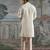 Ivory embroidered chanderi silk kurta set