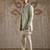 Green embroidered raw silk bandhgala set