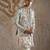 Beige embroidered jacquard bandhgala set
