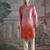 Multicolor embroidered raw silk kurta set