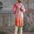 Multicolor embroidered raw silk kurta set