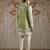 Green embroidered raw silk bandhgala set