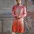 Multicolor embroidered raw silk kurta set