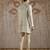White embroidered raw silk bandhgala set