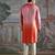 Multicolor embroidered raw silk kurta set