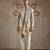 Champagne embroidered raw silk kurta bundi set