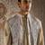 Champagne embroidered raw silk kurta bundi set