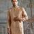 Beige embroidered chanderi silk kurta set
