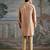 Beige embroidered chanderi silk kurta set