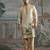 Beige embroidered chanderi silk kurta set