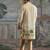 Beige embroidered chanderi silk kurta set