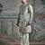 Green embroidered shimmer georgette kurta set