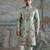 Green embroidered shimmer georgette kurta set