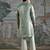 Green embroidered shimmer georgette kurta set