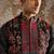 Black embroidered pashmina kurta bundi set