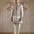 White embroidered silk kurta bundi set