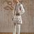 White embroidered silk kurta bundi set