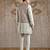White embroidered silk kurta bundi set