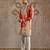 Orange embroidered chanderi silk kurta set