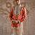 Orange embroidered chanderi silk kurta set