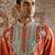 Orange embroidered chanderi silk kurta set