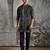 Black print chanderi kurta set