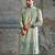 Aqua Pastel embroidered chanderi silk kurta set