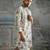 White embroidered chanderi silk kurta set