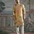 Yellow printed chanderi silk kurta set