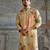 Yellow printed chanderi silk kurta set