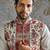 Multicolor printed pashmina kurta bundi set