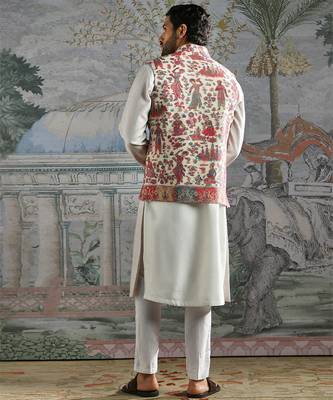 Multicolor printed pashmina kurta bundi set 5