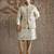 White embroidered silk kurta bundi set