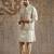 White embroidered silk kurta bundi set