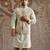 White embroidered silk kurta bundi set