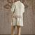 White embroidered silk kurta bundi set