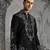 Black embroidered faux kurta set