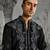 Black embroidered faux kurta set