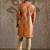Yellow printed silk kurta set