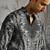 Black printed linen kurta set