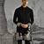 Black embroidered polyester kurta set