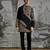 Black embroidered jacquard kurta set
