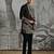 Black embroidered jacquard kurta set