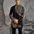 Black embroidered jacquard kurta set