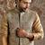 Gold woven silk kurta bundi set