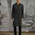 Black embroidered velvet kurta set