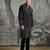Black embroidered velvet kurta set
