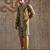 Green embroidered tissue kurta set