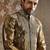 Green embroidered tissue kurta set