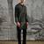 Black embroidered chanderi silk kurta set